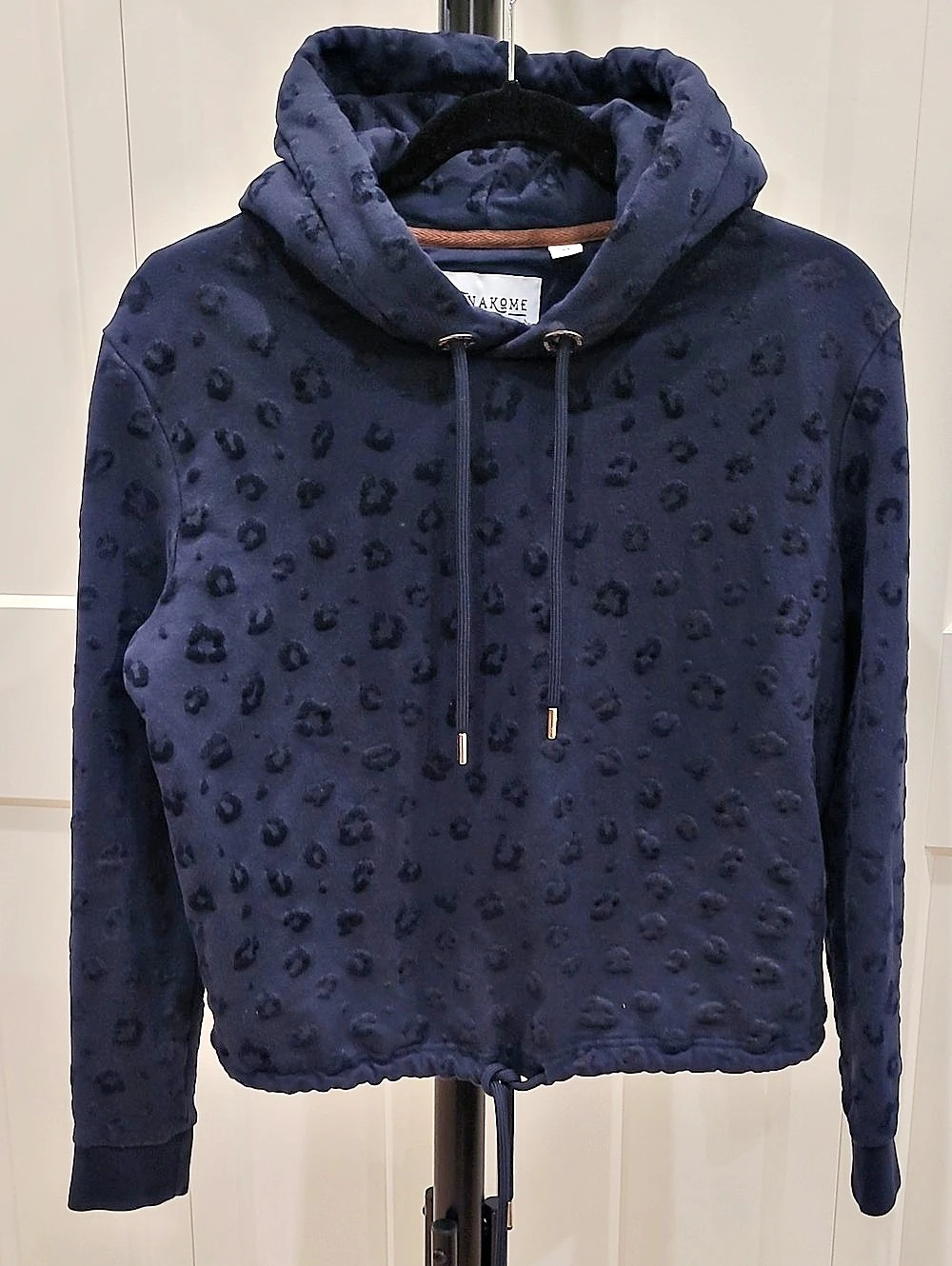 Wanakome Walk on the Wild Side Animal Print Hoodie Blue Size Medium